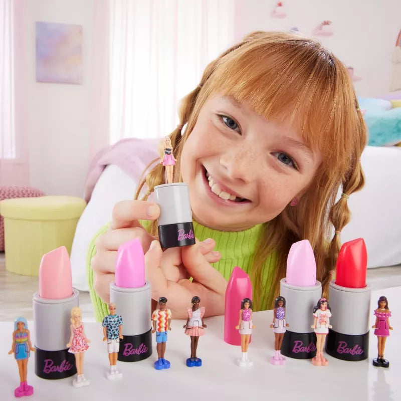 Barbie Mini BarbieLand Fashionistas Dolls, 1.5-inch Dolls in Lipstick Tube, Surprise Reveal (Styles May Vary) thumbnail