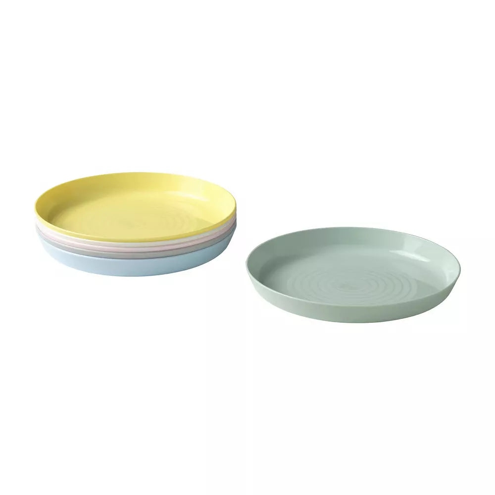 36-Piece Stackable Plastic Dinnerware Set – Pastel thumbnail