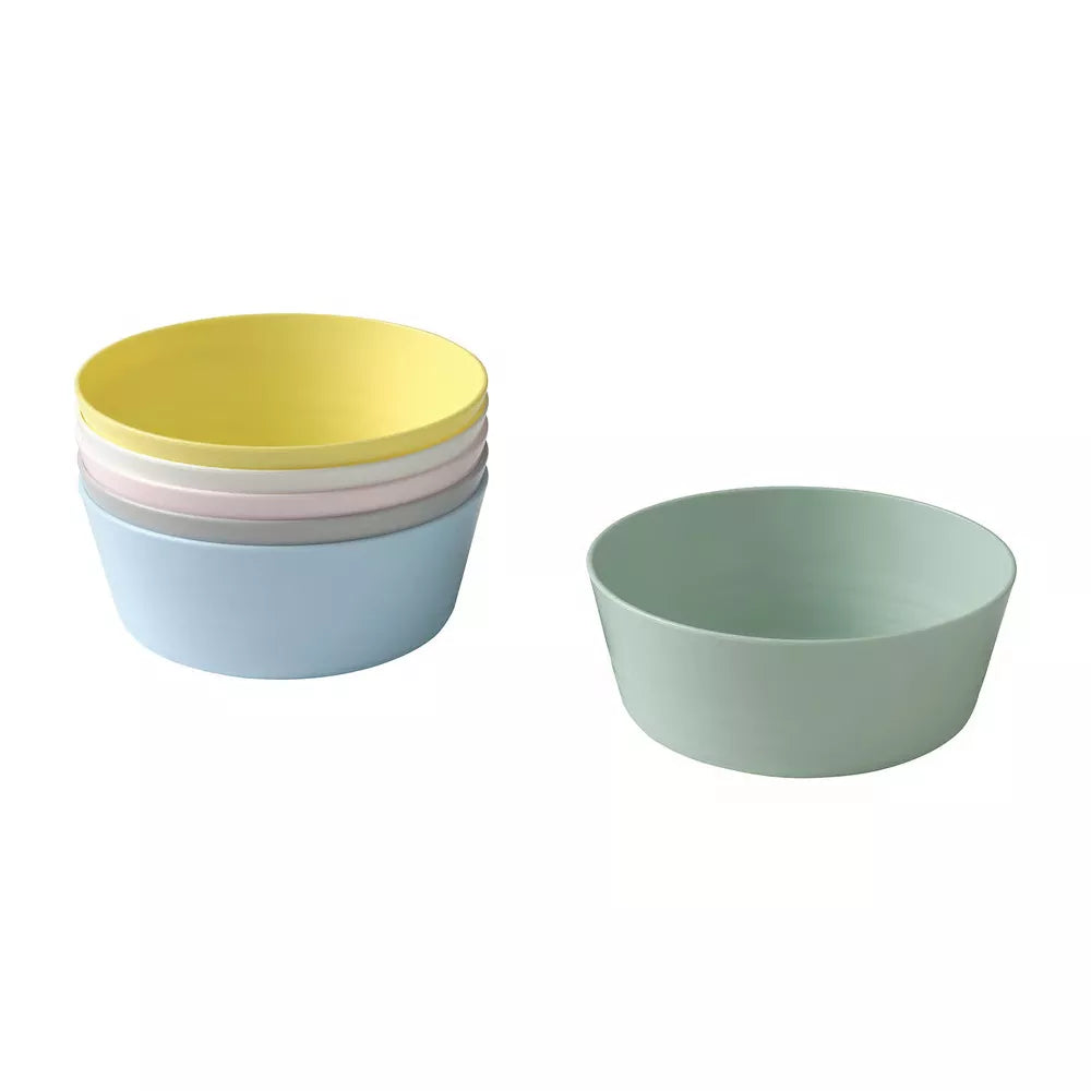 36-Piece Stackable Plastic Dinnerware Set – Pastel thumbnail