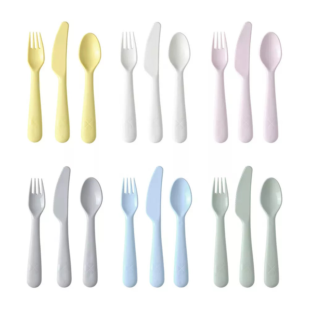 36-Piece Stackable Plastic Dinnerware Set – Pastel thumbnail