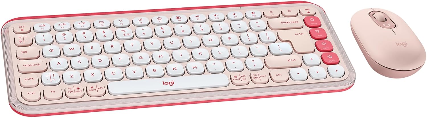 Logitech POP ICON Combo, Bluetooth Keyboard and Mouse Combo, Comfortable Typing, programmable Keys and Buttons, Quiet clicks, Easy-Switch up to 3 Devices - Graphite and Lime thumbnail