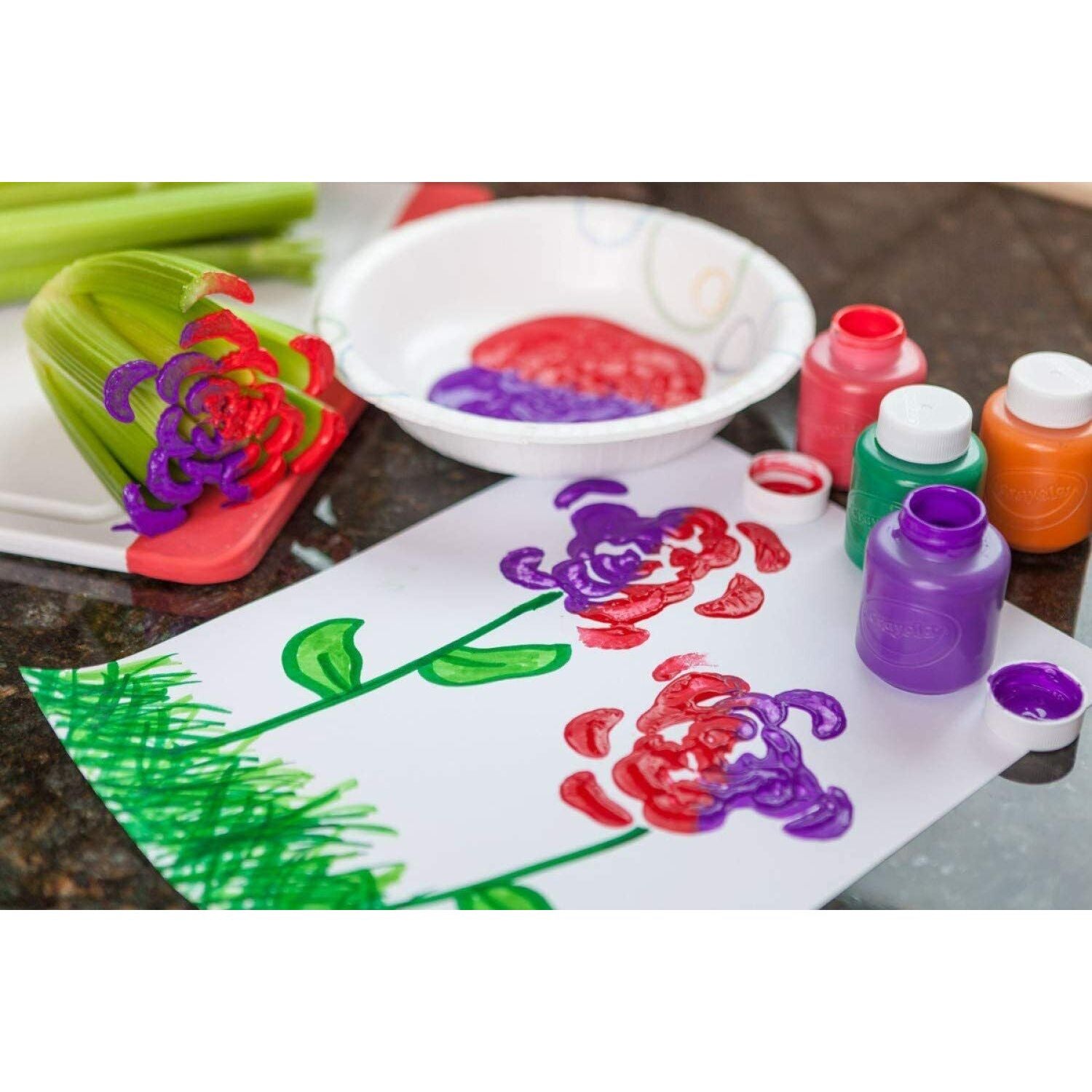 Crayola Washable Kids Paint Set Pack of 10 Bottles 2oz 54-1205 thumbnail