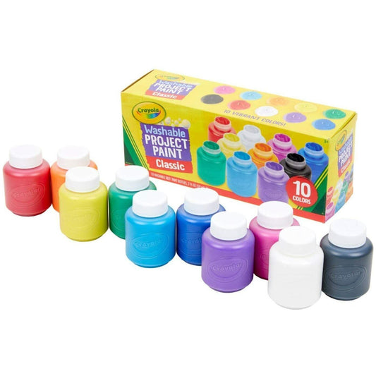 Crayola Washable Kids Paint Set Pack of 10 Bottles 2oz NEW image 0