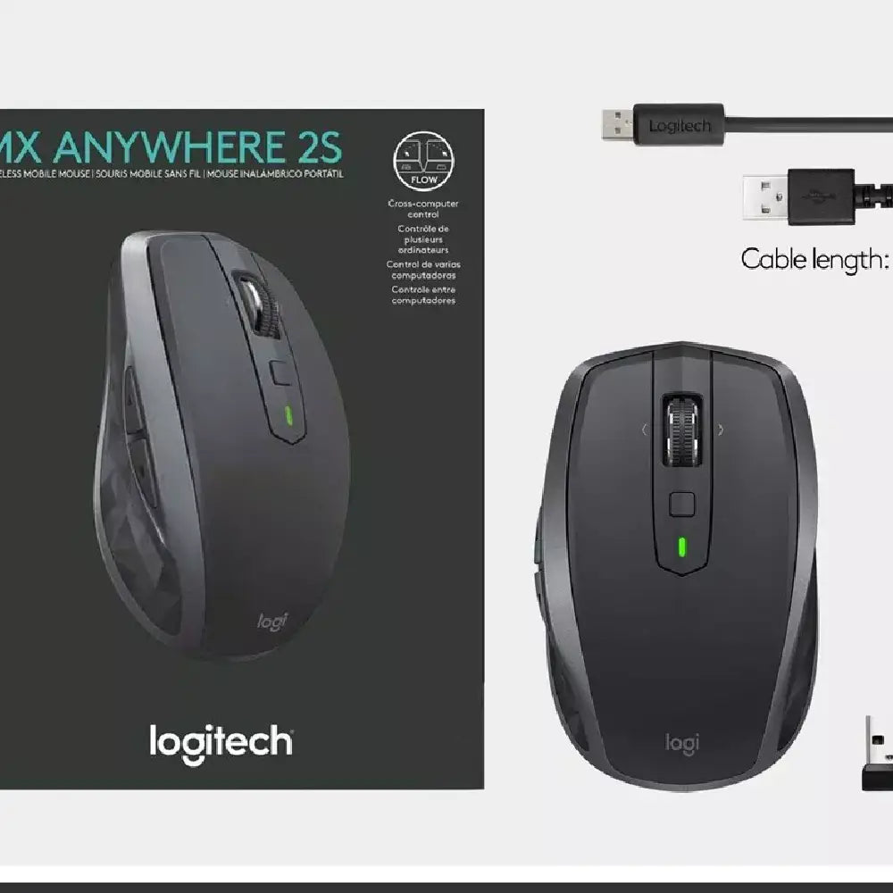 Logitech - MX Anywhere 2S Wireless Laser Mouse - Black 910-005748 thumbnail