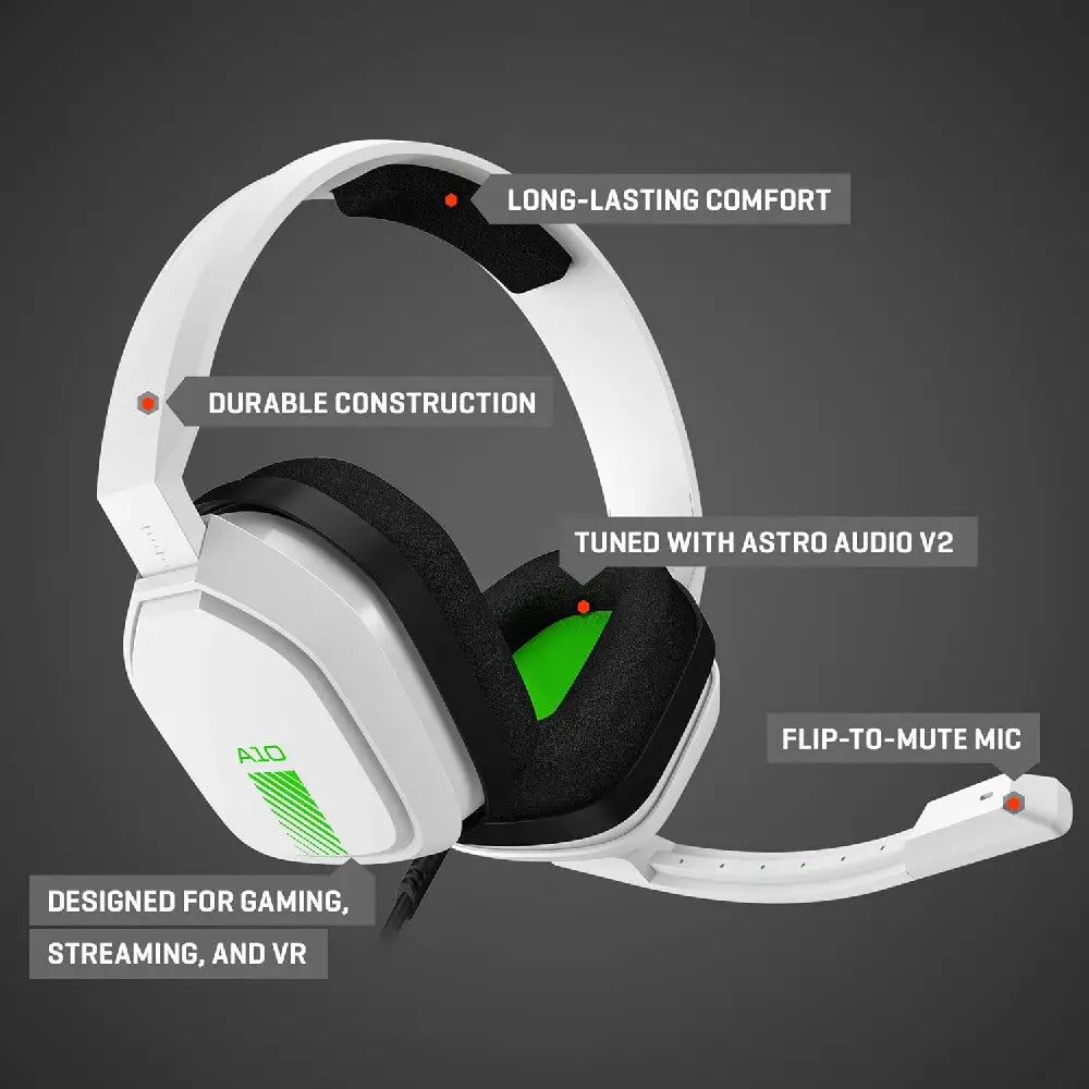 ASTRO Gaming A10 Wired Gaming Headset Xbox One White/Green-BB thumbnail