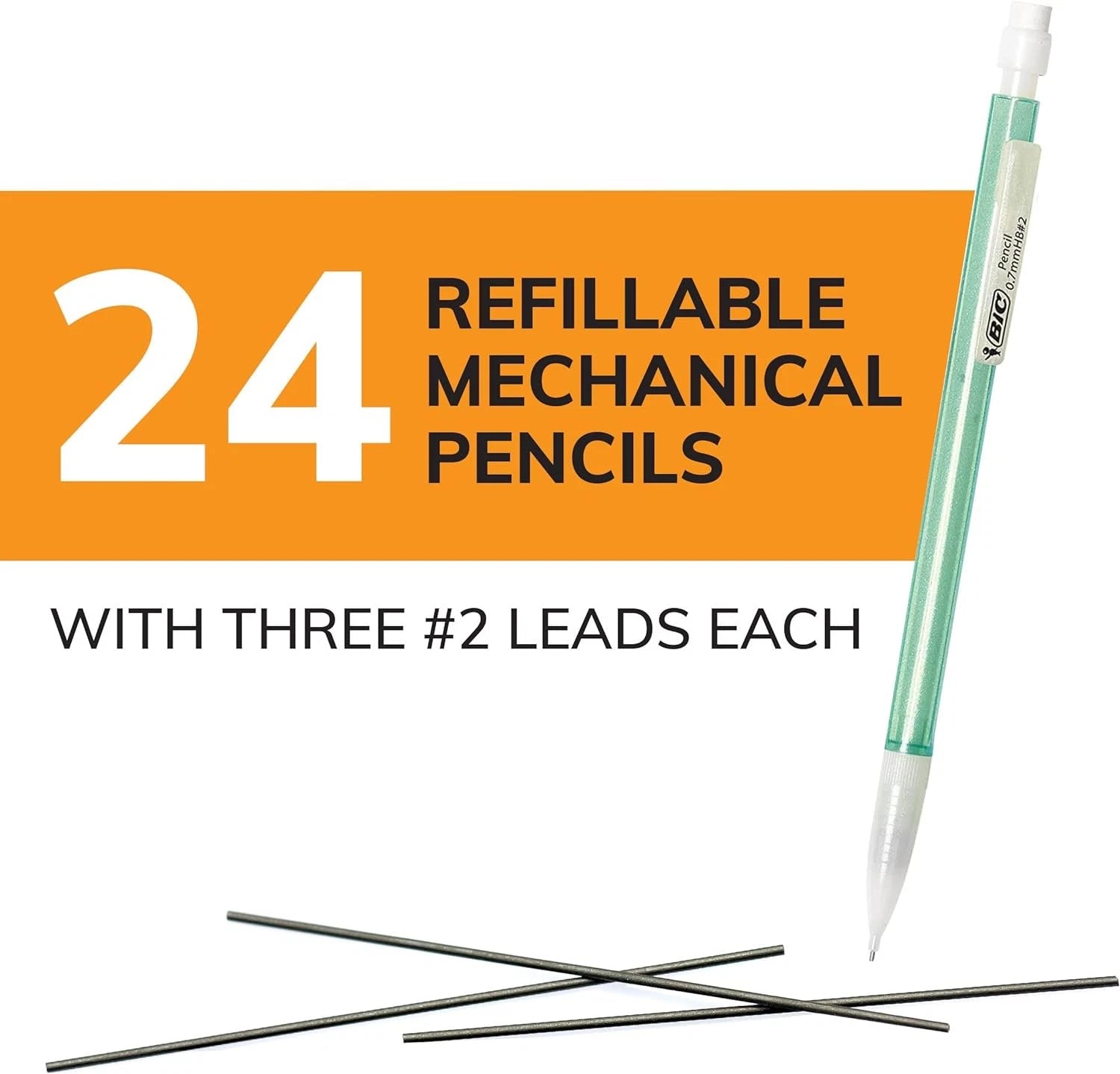 BIC Xtra-Sparkle No. 2 Mechanical Pencils 24-Count Pack – Durable, Vibrant, Always-Sharp Writing Tools thumbnail