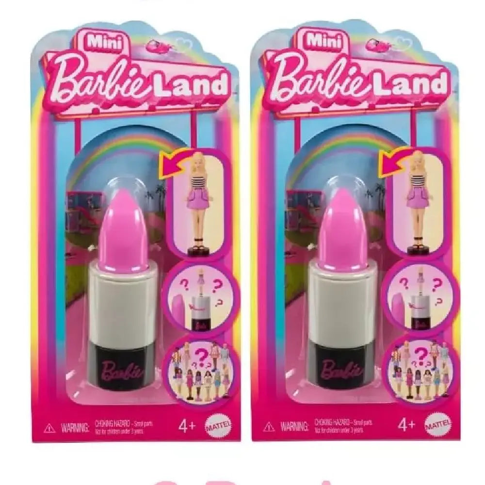 Barbie Mini BarbieLand Fashionistas Dolls, 1.5-inch Dolls in Lipstick Tube 2 PACK HYF19X2 thumbnail