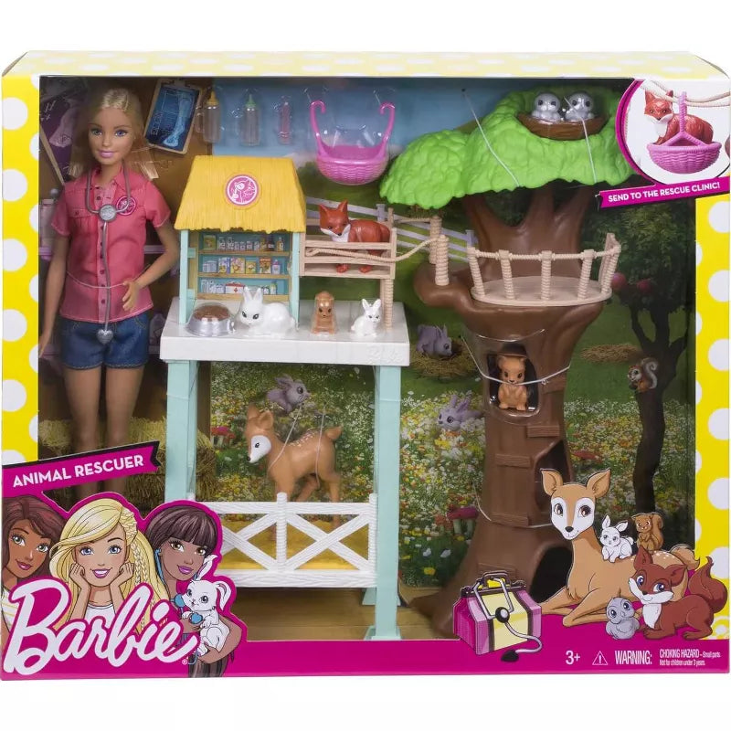 Barbie Animal Rescuer Doll Woodland Forest Rescue Care Center Shelter & Playset thumbnail