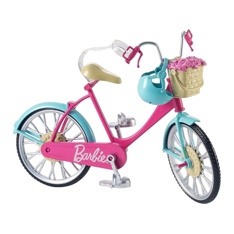 Barbie Bicycle with Basket of Flowers This beautifully designed Barbie bicycle is all set for adventure and imaginative play! DVX55 thumbnail