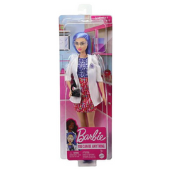 Barbie Careers Fashion Doll & Accessory, Scientist with Blue Hair Encourages young girls by highlighting a career in science, fostering an interest in STEM fields and inspiring future goals through creative play. HCN11