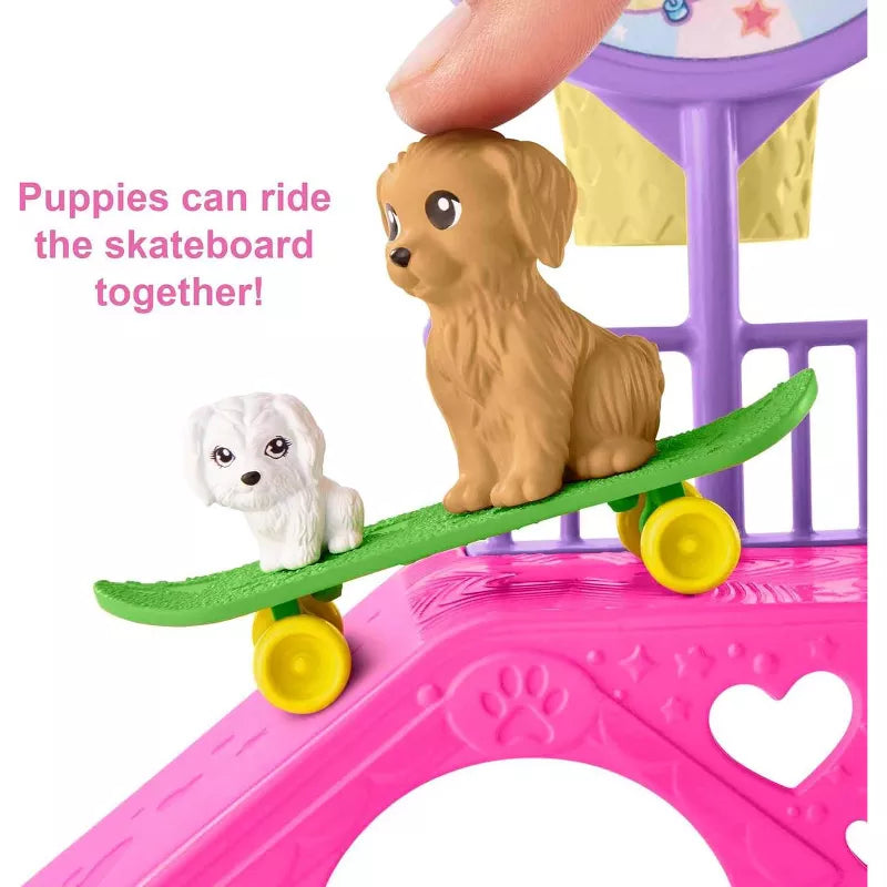 Barbie Chelsea Doll & Skate Park Playset with 2 Puppies, Ramp & 15+ Accessories thumbnail
