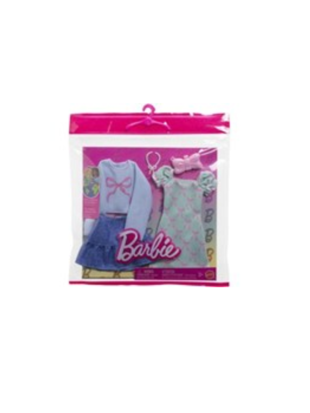 Barbie Clothes, Fashion & Accessory Set – 2 Bow-Themed Outfits for Dress-Up Play thumbnail