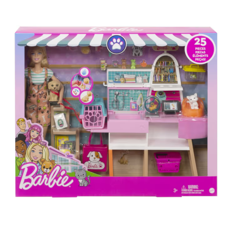 Barbie Pet Boutique Playset with Doll & 4 Pets thumbnail