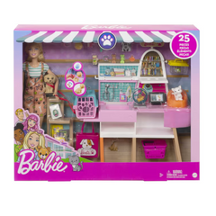 Barbie Pet Boutique Playset with Doll & 4 Pets