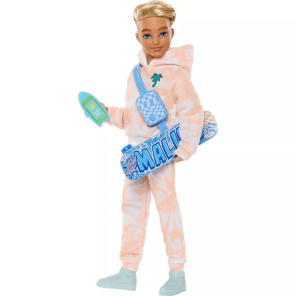 Barbie Dream Besties Ken Fashion Doll with Outdoor Adventure Accessories, Posable 9-Piece Playset for Imaginative Storytelling Fun