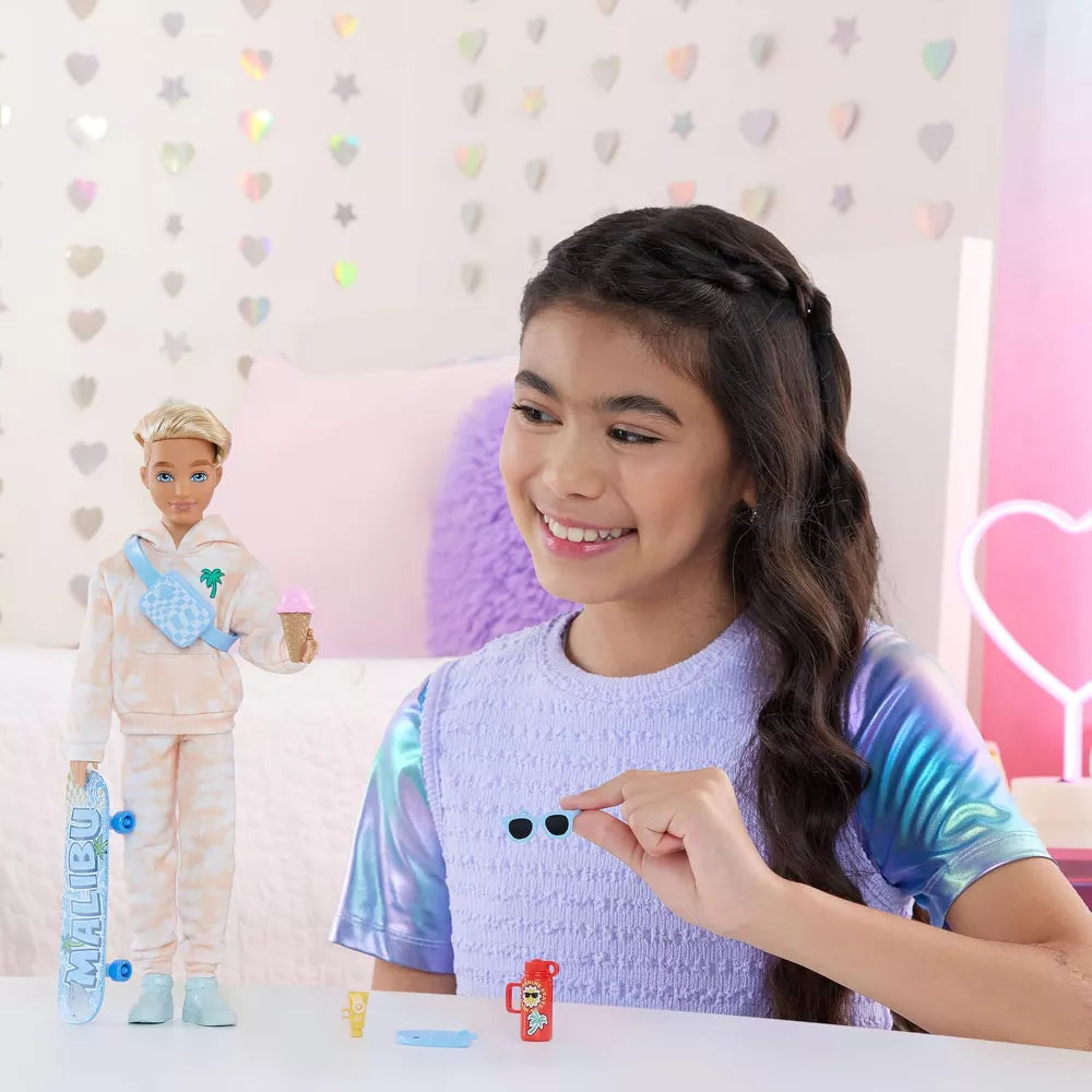 Barbie Dream Besties Ken Fashion Doll with Outdoor Adventure Accessories, Posable 9-Piece Playset for Imaginative Storytelling Fun thumbnail