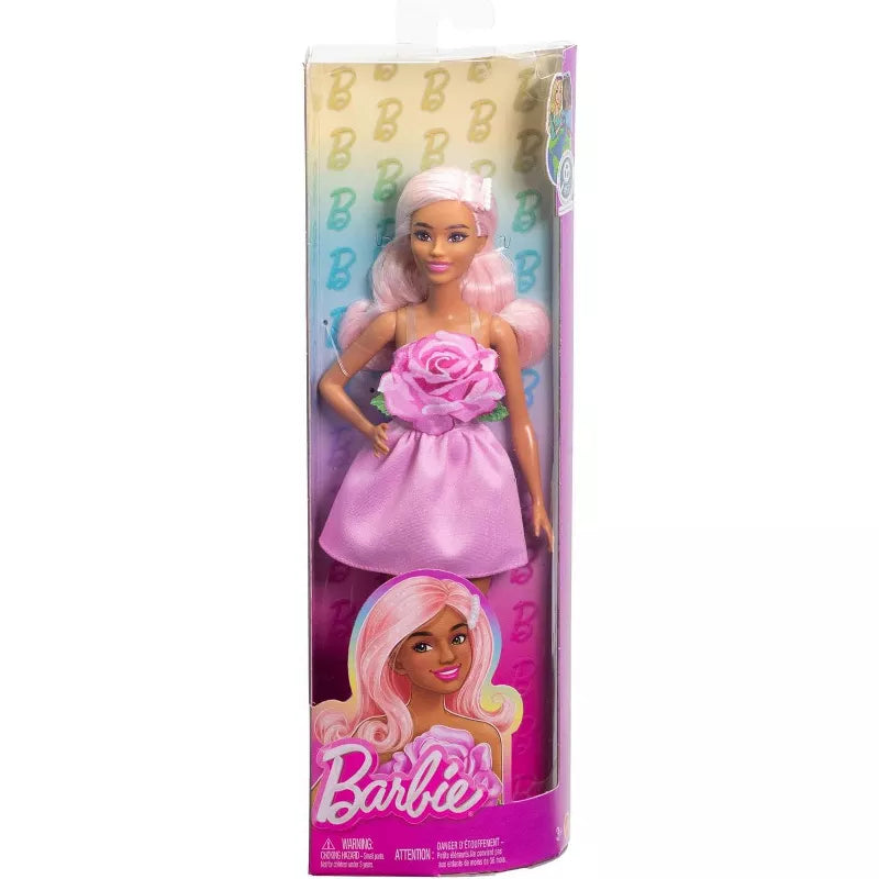 Barbie Fashionistas Doll #238 in Strapless Rose Dress, Pink Hair with Barrette Accessory thumbnail