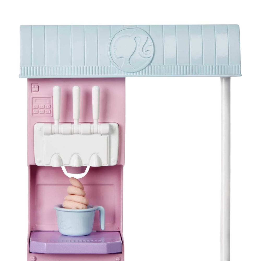 Barbie Careers Ice Cream Shop Playset with Blonde Doll, Ice Cream Machine Children can manage their very own ice cream shop with the Barbie Ice Cream Shop Playset! HCN46 thumbnail