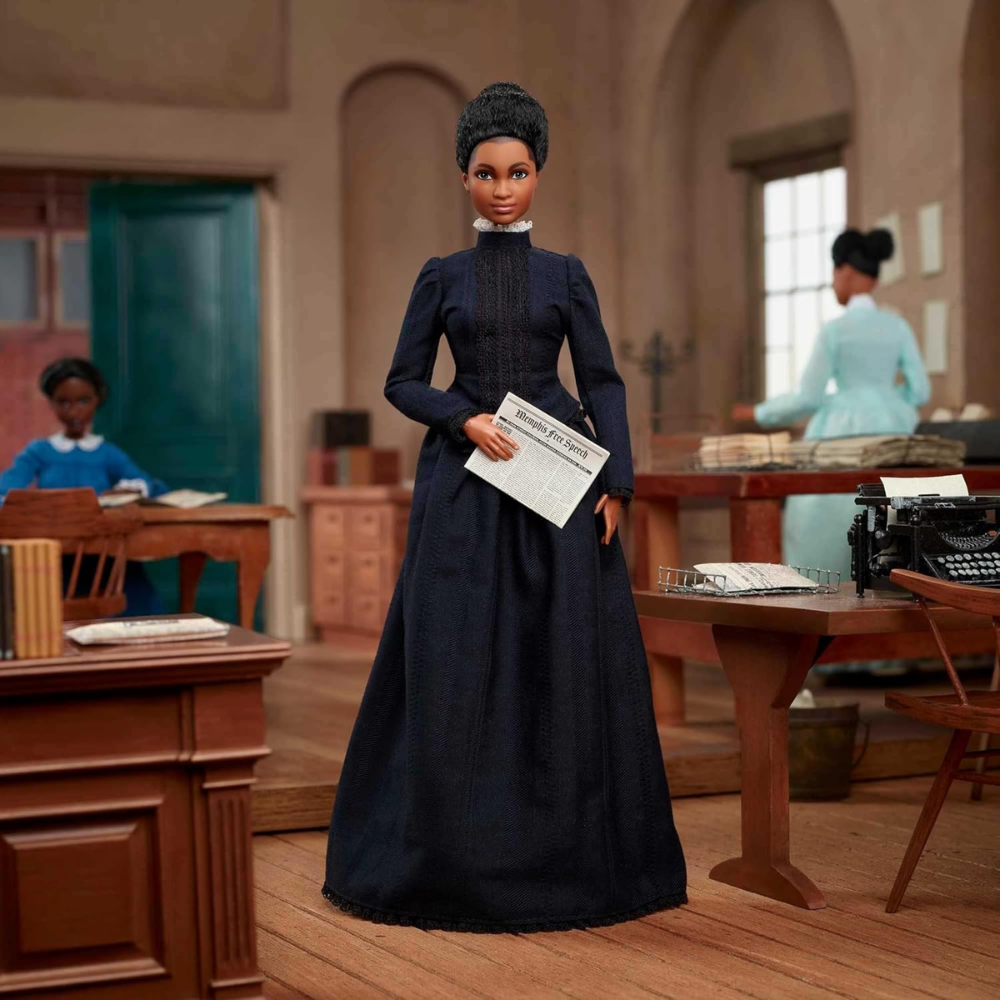 Barbie Inspiring Women Doll, Ida B. Wells Collectible with Blue Dress The Barbie Inspiring Women Series honors remarkable women from history HCB81 thumbnail