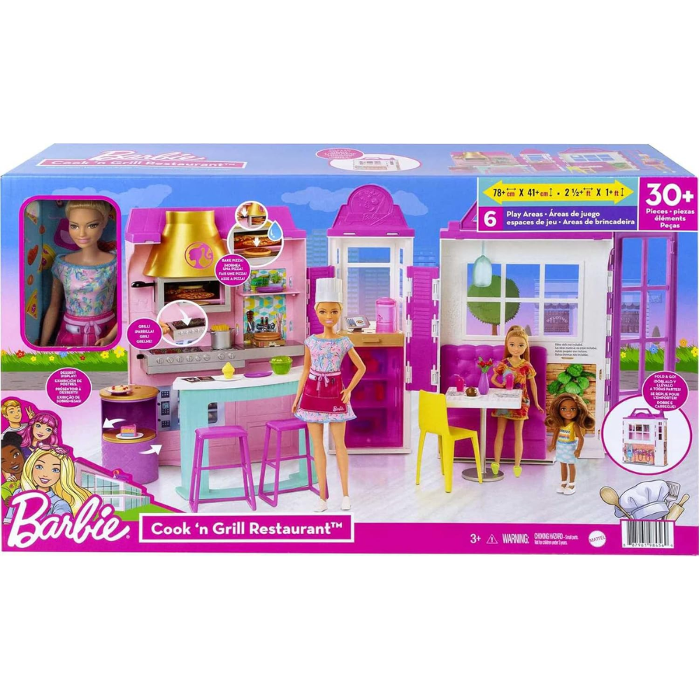 Barbie Cook and Grill Restaurant Playset HBB91 thumbnail