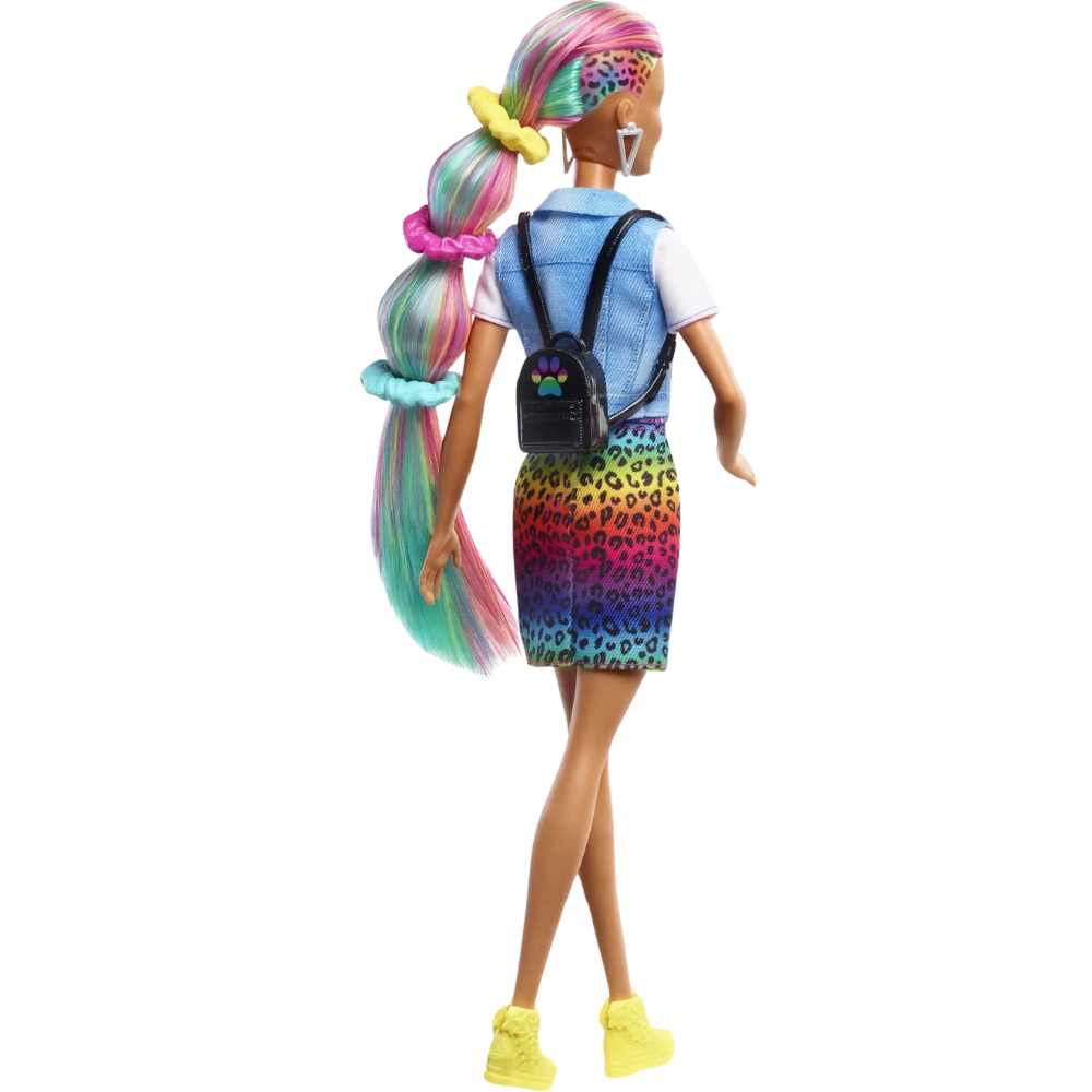 Barbie Leopard Rainbow Hair Doll GRN81 thumbnail