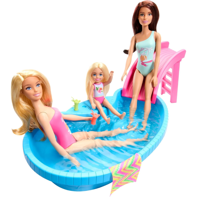 Barbie Doll & Pool Playset, Blonde HRJ74 thumbnail