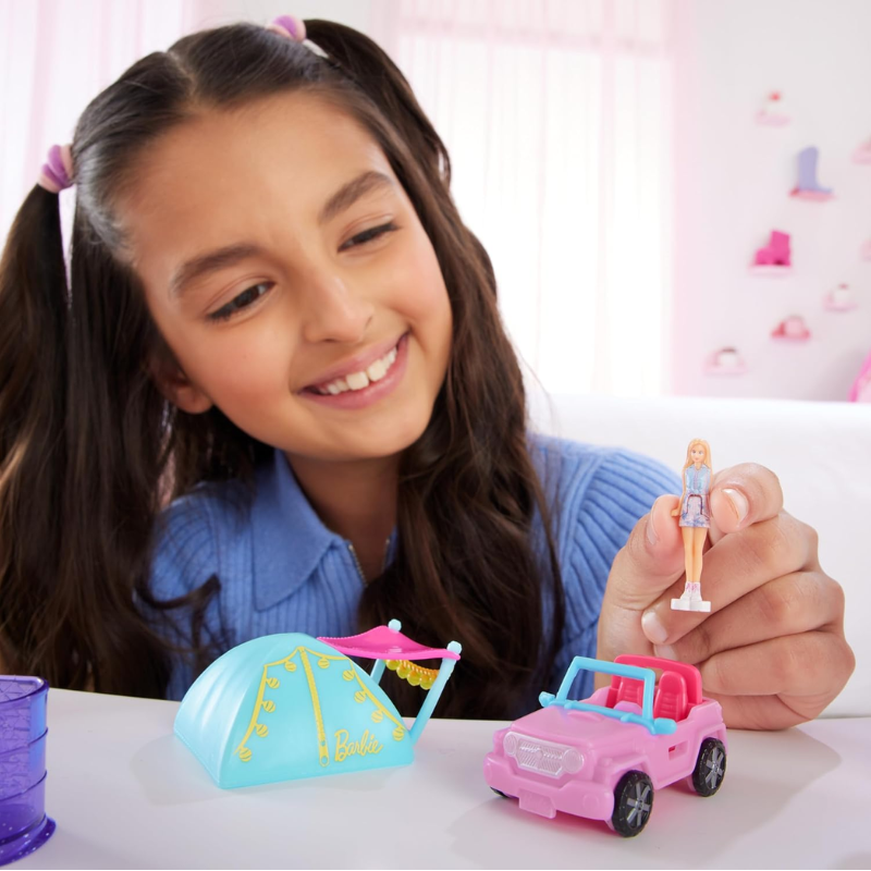 Barbie Mini BarbieLand SUV Playset with Doll & Tent thumbnail