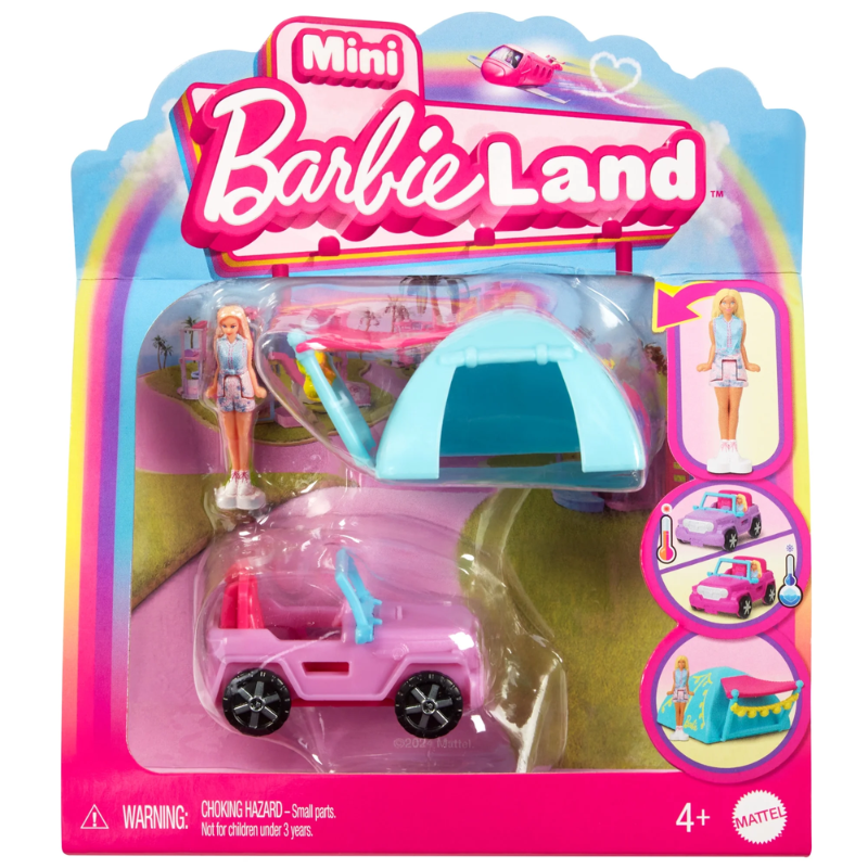 Barbie Mini BarbieLand SUV Playset with Doll & Tent thumbnail