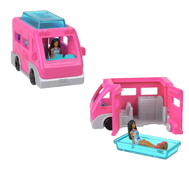 Barbie Mini BarbieLand Playsets with Toy Vehicle & 1.5-inch Doll, DreamCamper. Step into the world of Mini BarbieLand, where big dreams come to life in a miniature Barbie world full of imagination and endless possibilities! HYF39 thumbnail