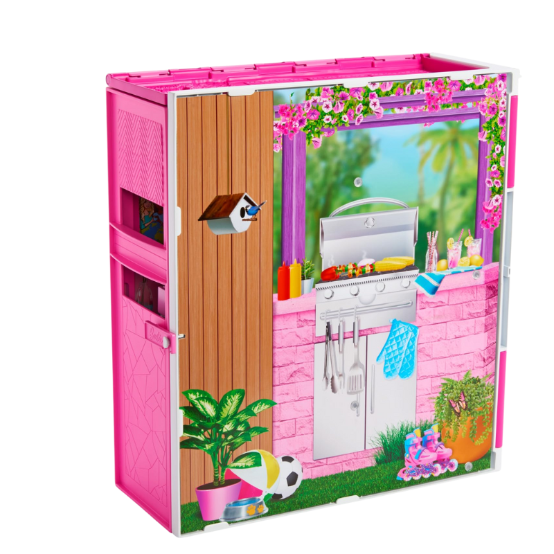 Barbie Getaway House, Doll House Playset with 4 Play Areas and 11 Decor Accessories This adorable, vibrant, and collapsible Barbie dollhouse sparks endless fun and provides the perfect setting for numerous exciting getaway adventures! HRJ76 thumbnail
