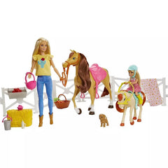 Barbie Hugs 'N' Horses Playset with Barbie & Chelsea Dolls, 15+ Accessories