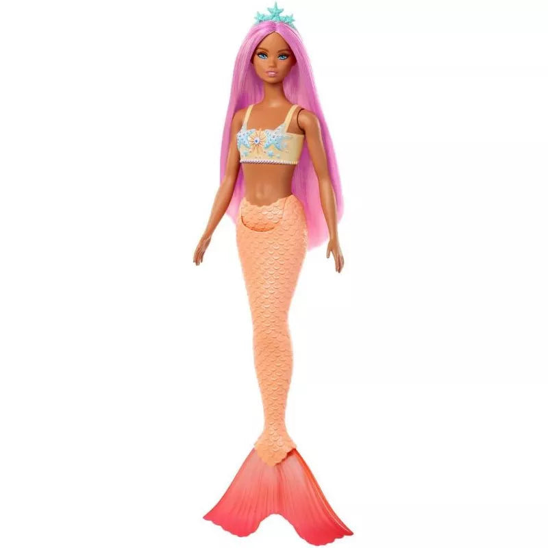 Barbie Mermaid Doll with Pink Hair, Soft Orange Tail and Headband Accessory thumbnail