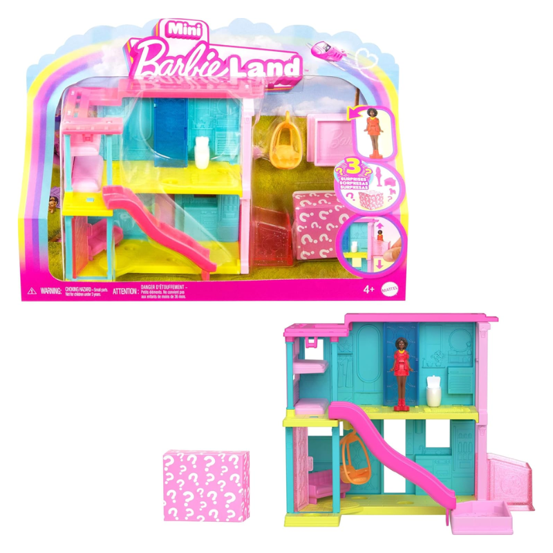Barbie Mini BarbieLand Doll House Sets, Mini Dreamhouse with Surprise 1.5-inch Doll. Think big and dream small with Mini BarbieLand — the perfect place to play, explore, and collect all your favorite mini Barbie dolls! HYF46 thumbnail