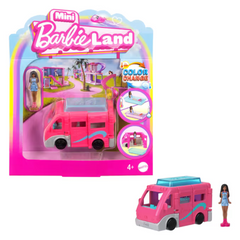 Barbie Mini BarbieLand Playsets with Toy Vehicle & 1.5-inch Doll, DreamCamper. Step into the world of Mini BarbieLand, where big dreams come to life in a miniature Barbie world full of imagination and endless possibilities! HYF39