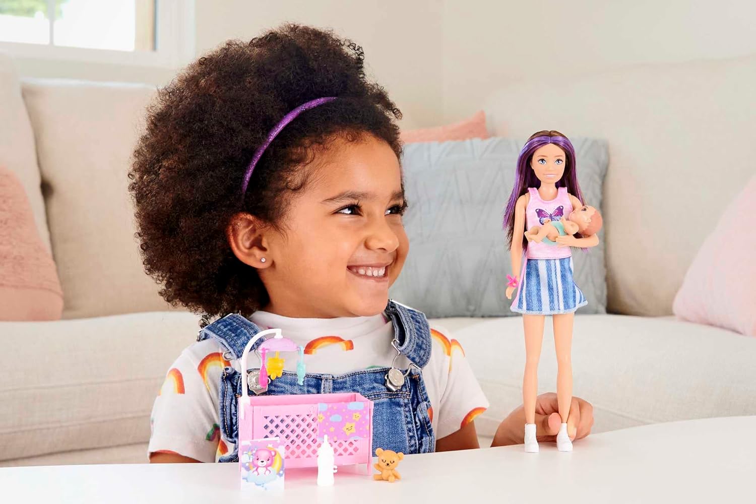 Barbie Skipper Babysitters Playset with Skipper Doll, Baby Doll with Sleepy Eyes, Crib & Accessories for Imaginative Play thumbnail