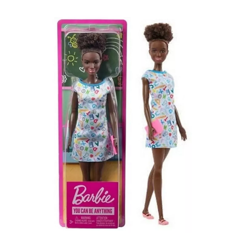 Barbie You Can Be Anything School Teacher Barbie Teacher doll sparks creativity and imaginative play, highlighting teaching as a fulfilling career and motivating children to think about their future aspirations. HBW97 thumbnail