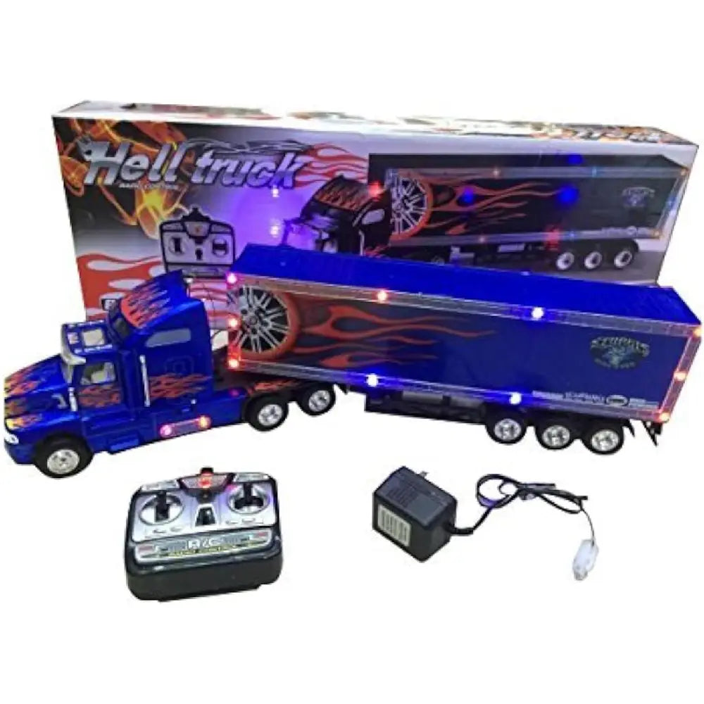 Big-Daddy Series Extra Large Super Duty Tractor Trailer with Light & Music Blue thumbnail