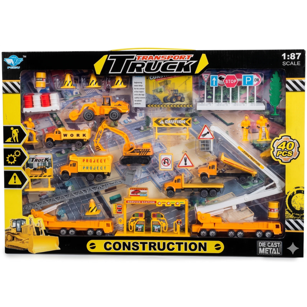 Big Daddy Construction Toy Set 40pc Mini Trucks Vehicles Playset