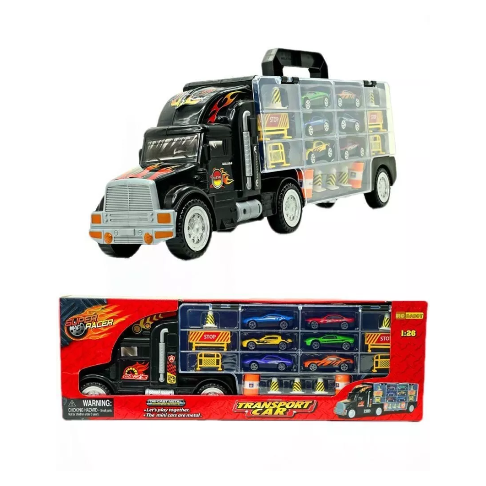 Big-Daddy Tractor Trailer Car Collection Case Carrier Transport & 6 Cars + Accessories. The&nbsp;Big Daddy Tractor Trailer Car Collection Case is an essential toy for any young car enthusiast, offering both fun and functionality.  BD-BF611951 thumbnail