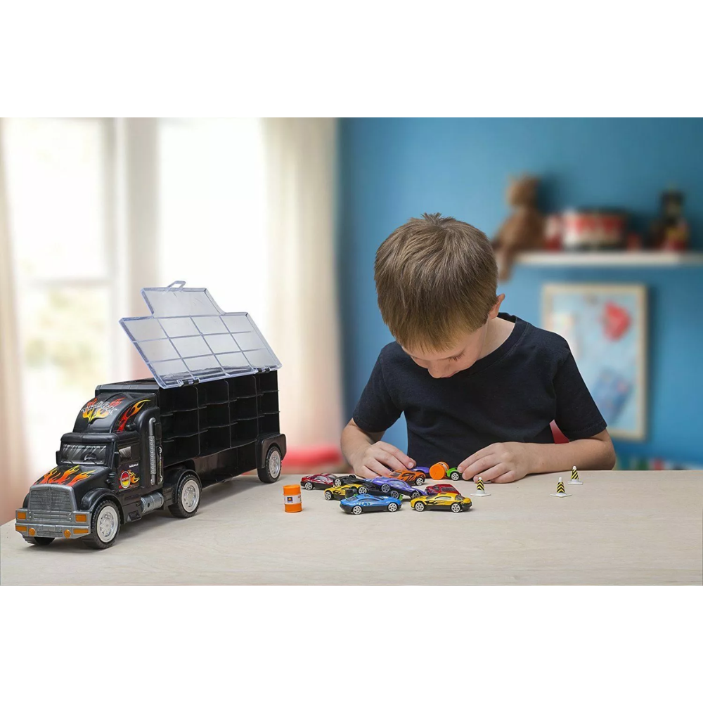 Big-Daddy Tractor Trailer Car Collection Case Carrier Transport & 6 Cars + Accessories. The&nbsp;Big Daddy Tractor Trailer Car Collection Case is an essential toy for any young car enthusiast, offering both fun and functionality.  BD-BF611951 thumbnail