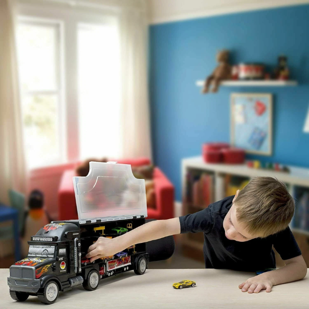 Big-Daddy Tractor Trailer Car Collection Case Carrier Transport & 6 Cars + Accessories. The&nbsp;Big Daddy Tractor Trailer Car Collection Case is an essential toy for any young car enthusiast, offering both fun and functionality.  BD-BF611951 thumbnail