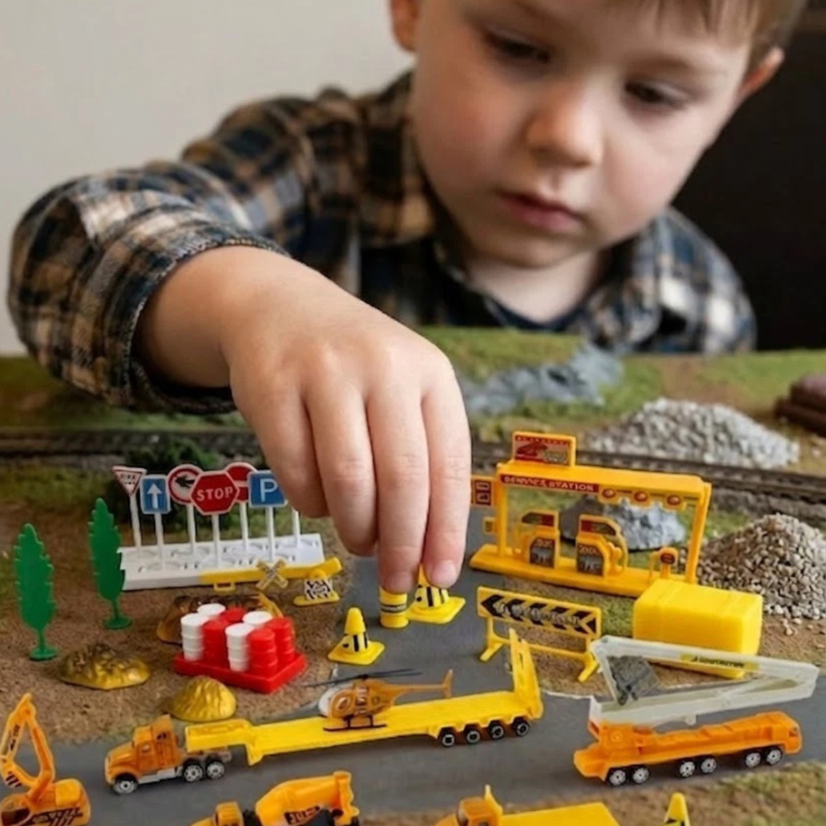 Big Daddy 37 Pc' Construction Toy Vehicles, Kids Mini Trucks thumbnail