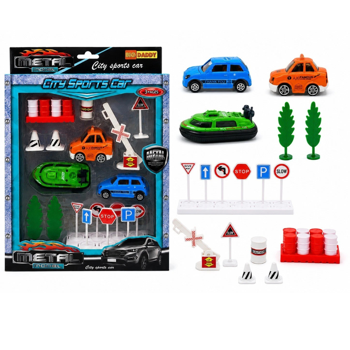 Big Daddy Sports Car Playset with Road Signs – Styles May Vary thumbnail