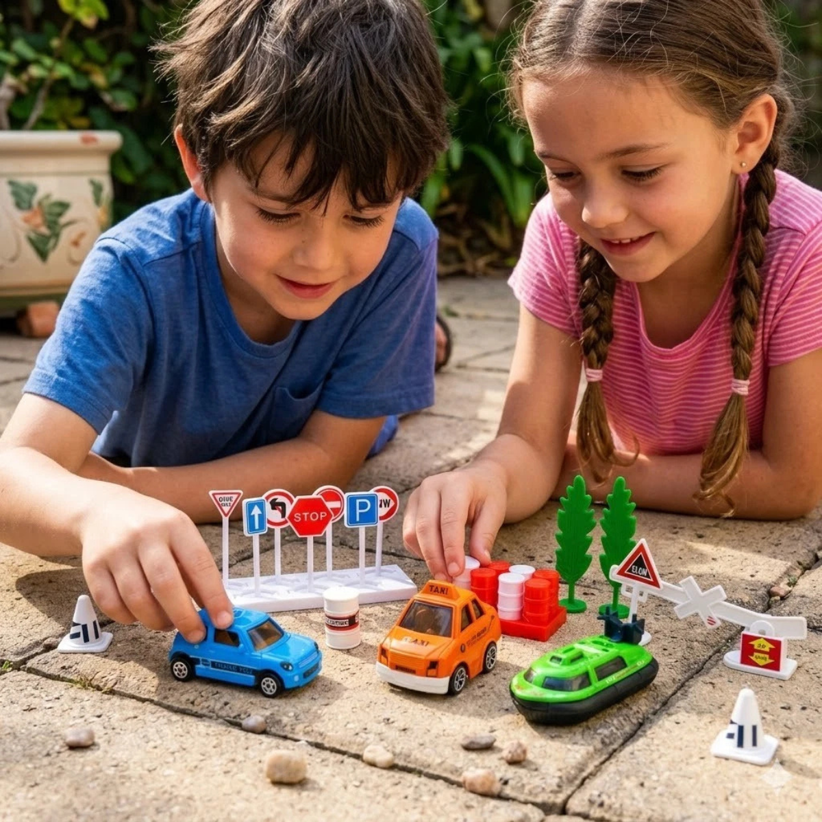 Big Daddy Sports Car Playset with Road Signs – Styles May Vary thumbnail