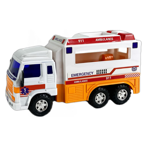 Big Daddy Meduim Duty Friction Powered 911 Ambulance BD-32814 thumbnail