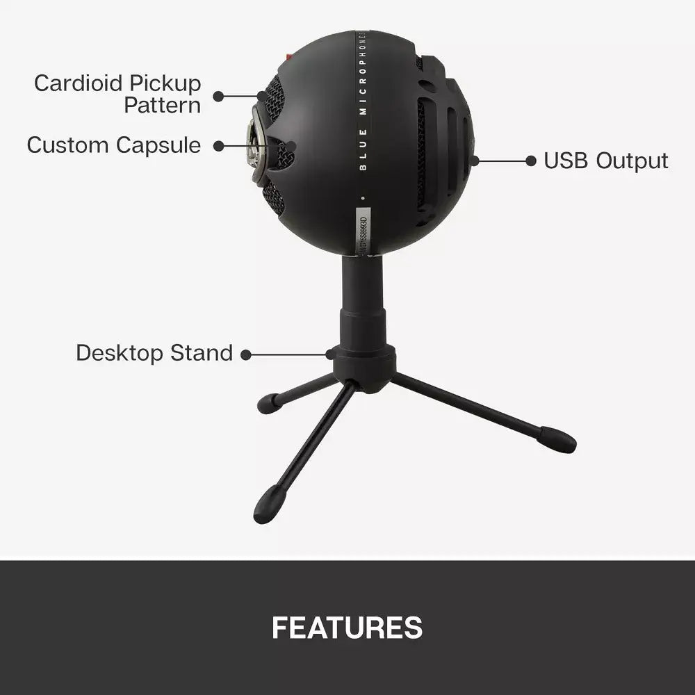 Blue Snowball Ice USB Gaming Condenser Microphone - Black thumbnail