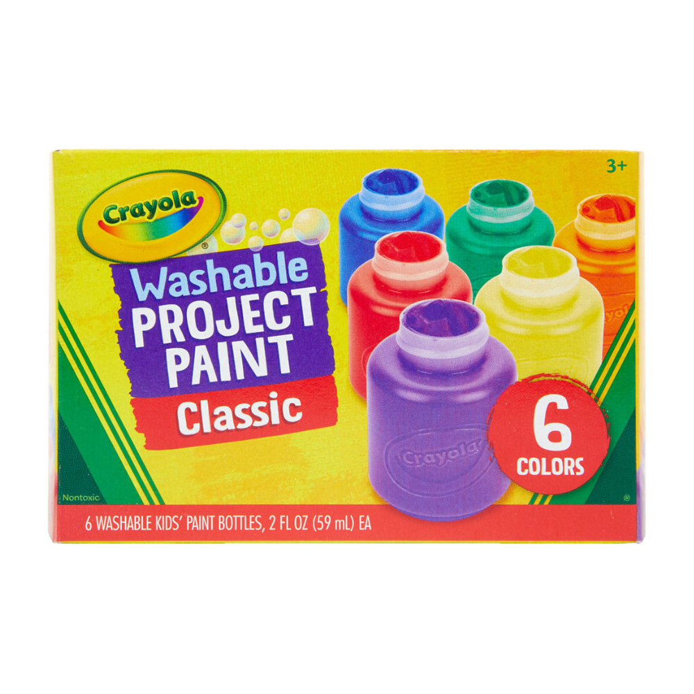 Crayola 2 Oz Washable Kids Paints Assorted Colors 6 Count 54-1204 thumbnail
