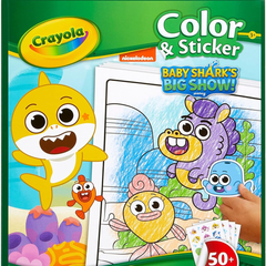 Crayola Baby Shark Coloring Pages and Stickers Activity Set – Creative Coloring Book with Stickers for Kids Inspired by the Popular Baby Shark Theme