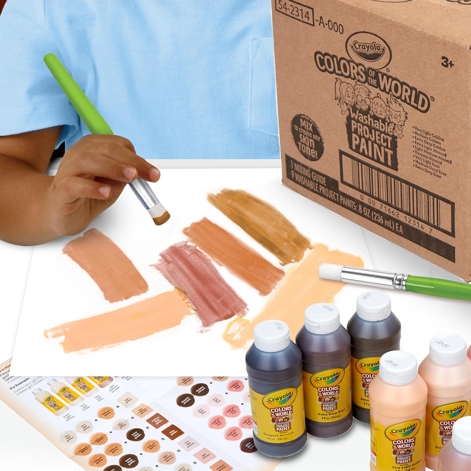Crayola Colors of the World Washable Paint, 9 Pieces, Skin Tone Kids Paint, Gifts for Kids thumbnail