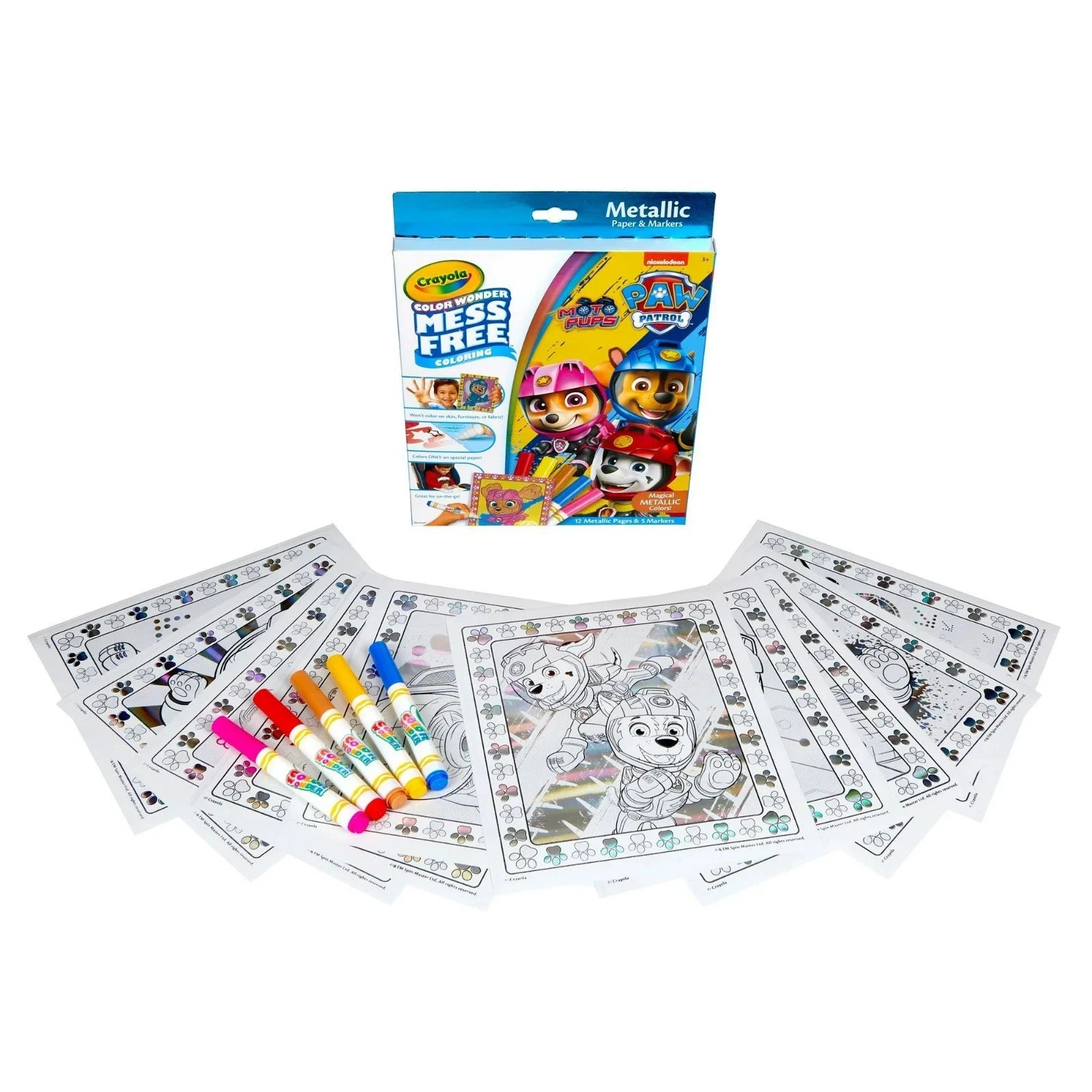 Crayola Paw Patrol Color Wonder Metallic Mess Free Coloring Set, 12 Pages thumbnail
